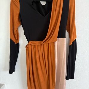 Colorblock Long Sleeve Dress